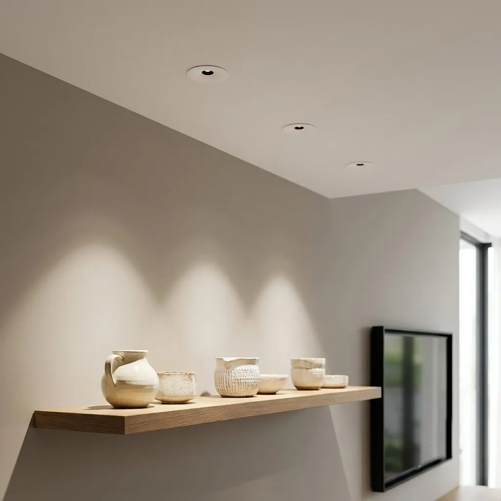 Ba đèn spotlight mini âm trần VRC-MJ-DZ Luxury chiếu kệ gỗ trang trí gốm